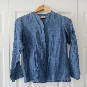 Fabindia Blue Cotton Silk Button down Shirt